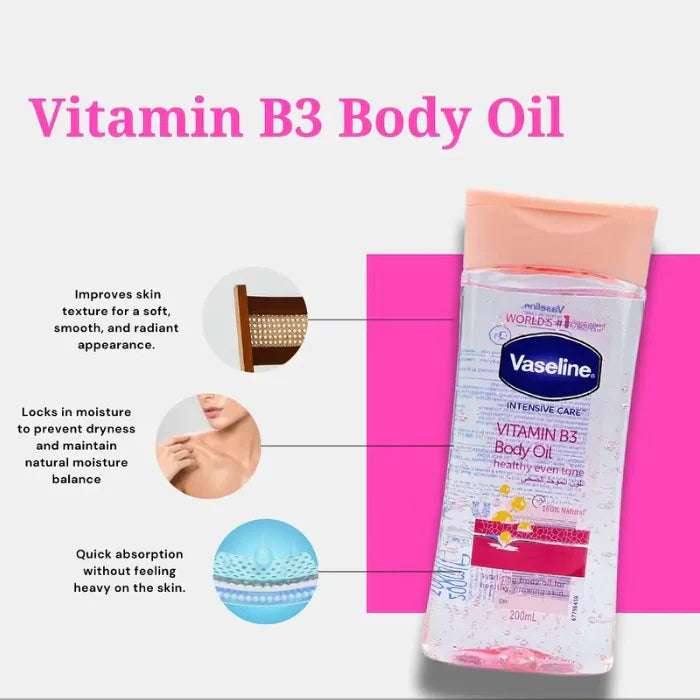Vaseline Intensive Care Vitamin B3 Body Oil Healthy Even Tone 200ml